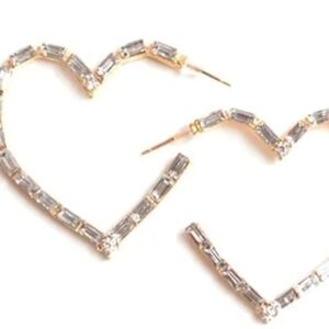 Elegant Silver and Gold Heart Earrings